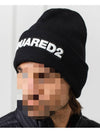 Rib Knit Wool Beanie Black - DSQUARED2 - BALAAN 3