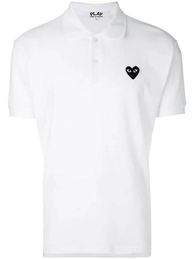 Black Heart Waffen Short Sleeve Collar - COMME DES GARCONS PLAY - BALAAN 1