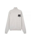 Fox Head Intarsia Comfort Turtleneck Light Grey - MAISON KITSUNE - BALAAN 2