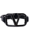 V Logo Leather Bracelet Black - VALENTINO - BALAAN 3