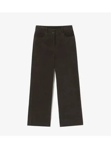 Women s semi wide corduroy pants brown - LACOSTE - BALAAN 1