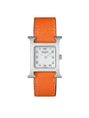 H Heure 25MM Leather Watch Orange - HERMES - BALAAN 1