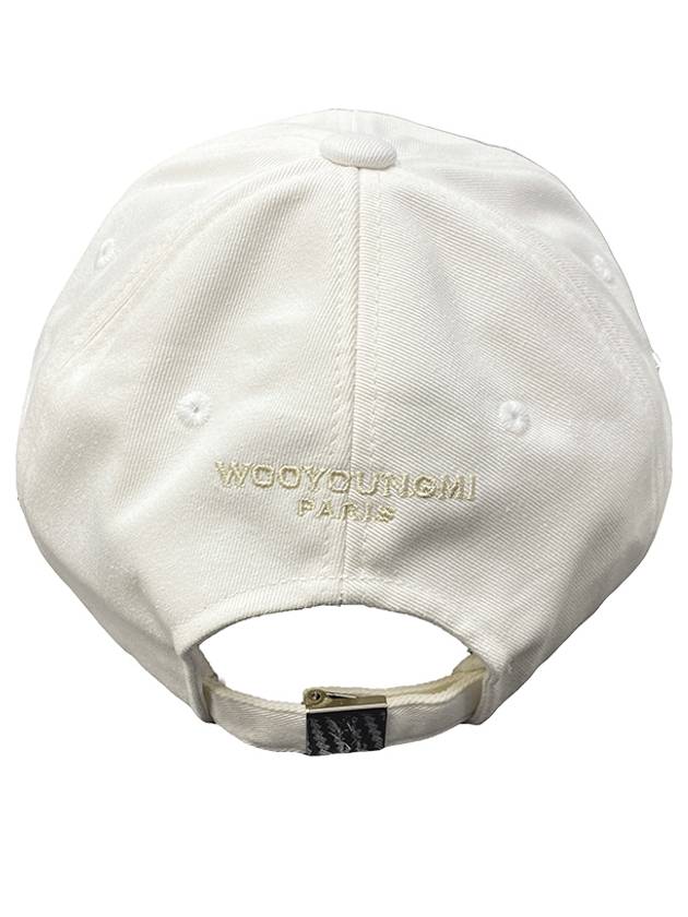 Men's Aurora Embossed Logo Ball Cap White - WOOYOUNGMI - BALAAN 6