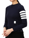 Engineered 4 Bar Stripe Loopback Jersey Knit Crewneck Sweatshirt Navy - THOM BROWNE - BALAAN 6