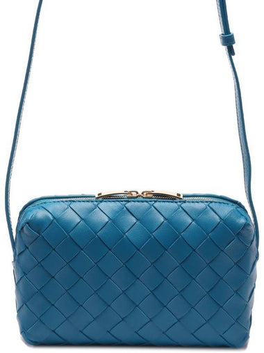 Intrecciato Mini Cross Bag Blue - BOTTEGA VENETA - BALAAN 1