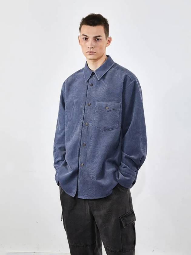 Corduroy Washing Shirt Outer Blue 0080 VMM - VOYONN - BALAAN 9