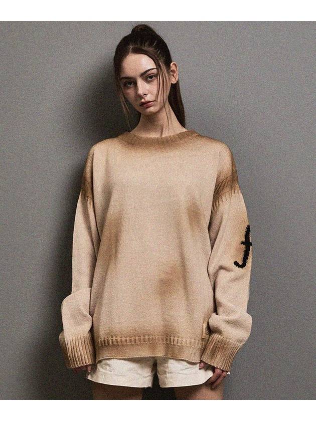 Vintage Washed Eprogo Round Pullover Beige - FFEFF STUDIO - BALAAN 3