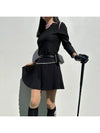 golf t-shirt spring and fall black pink collar zipper spandex functional golf wear - LOLOALLOY - BALAAN 10