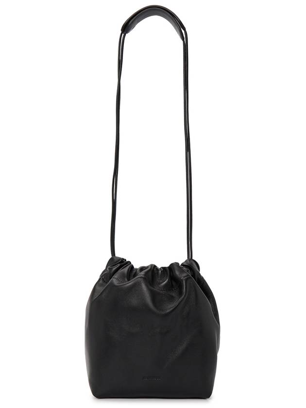 Drawstring Leather Small Cross Bag Black - JIL SANDER - BALAAN 8