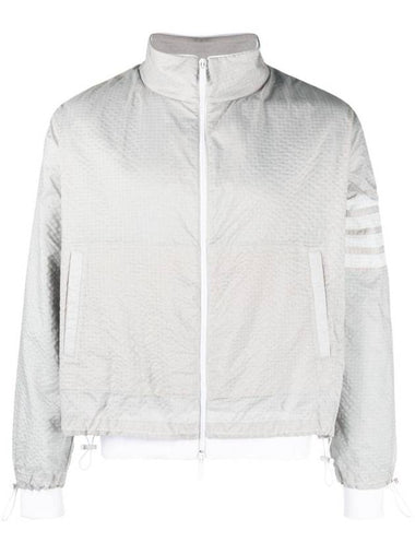 4 Bar Stripe Ripstop Zip-up Jacket Grey - THOM BROWNE - BALAAN 1