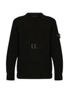 Compass Badge Wool Knit Top Black - STONE ISLAND - BALAAN 2