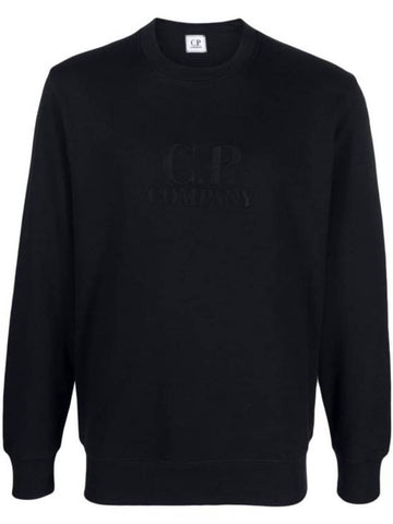 Embroidered Logo Jersey Fleece Sweatshirt Navy - CP COMPANY - BALAAN 1