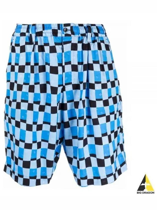 Check Print Bermuda Shorts Blue - MARNI - BALAAN 2