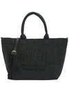 Embroidered Logo Cotton Tote Bag Black - GANNI - BALAAN 2