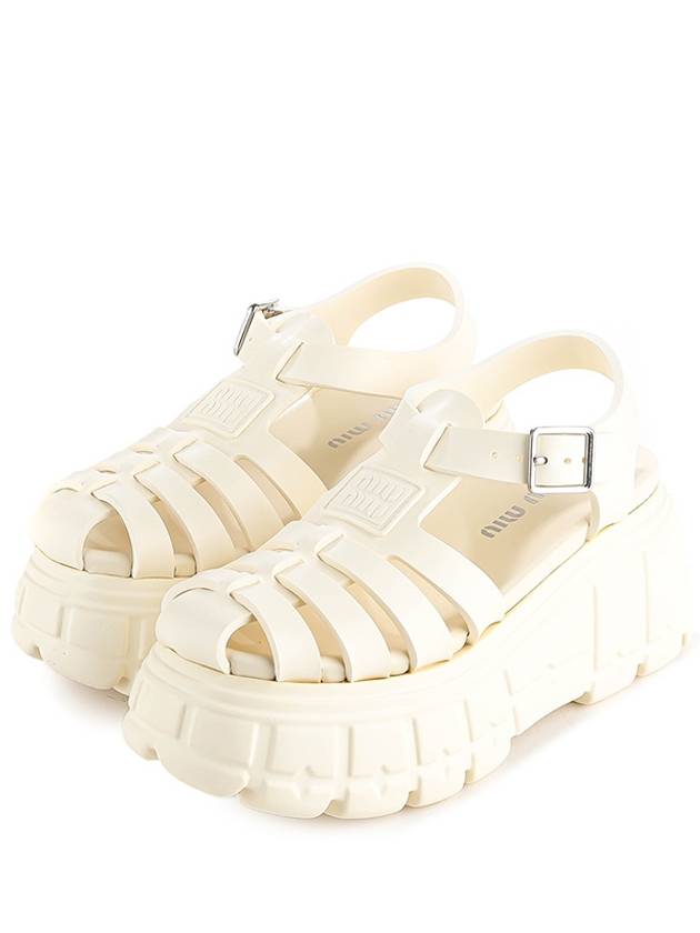 MIU MIU - EVA Platform Sandals Ivory5X709D 3LKK F0304 F 085 - BALAAN