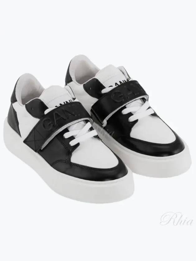 Sporty Logo Leather Low-Top Sneakers - GANNI - BALAAN 2