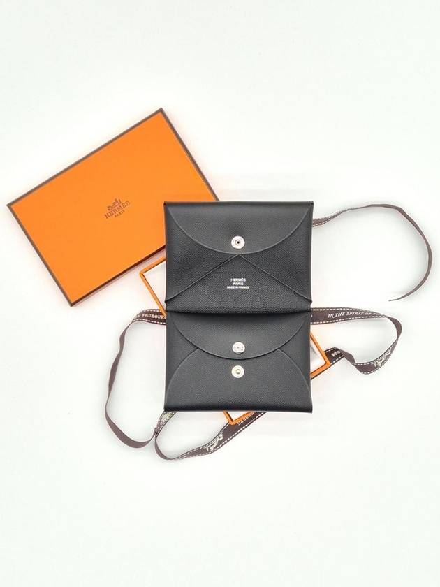 Calvi Duo Compact Card Wallet Black - HERMES - BALAAN 3