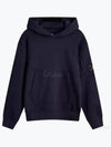 Logo Patch Drawstring Hoodie Navy - CP COMPANY - BALAAN 2