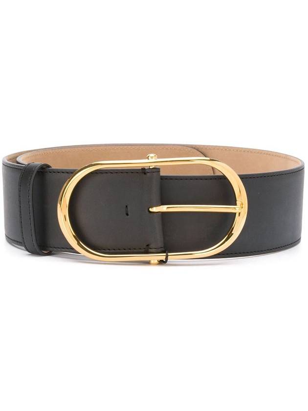 round buckle leather belt black - DOLCE&GABBANA - BALAAN 2