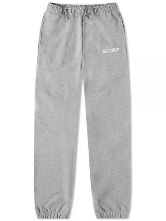 Le Jogging Logo Print Cotton Track Pants Grey - JACQUEMUS - BALAAN 2