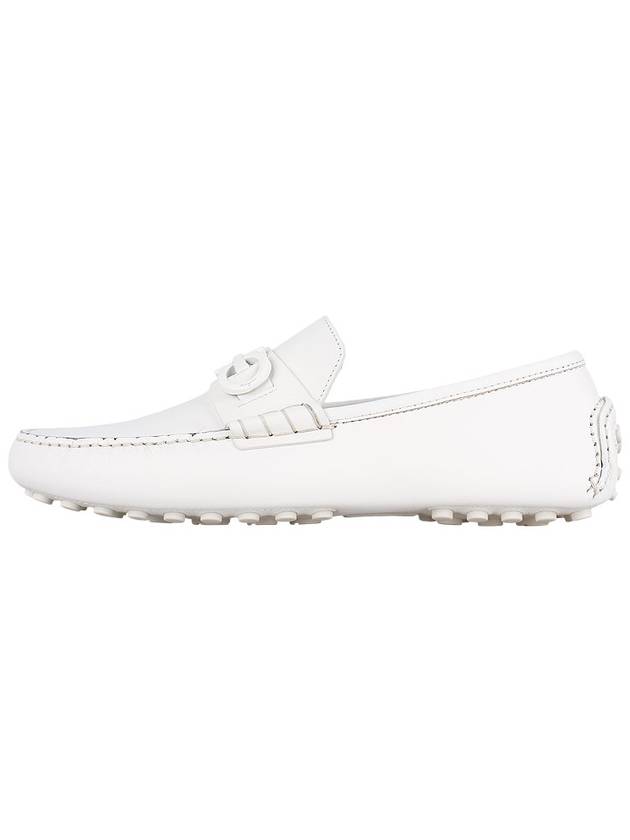 Gancini Ornament Driving Shoes White - SALVATORE FERRAGAMO - BALAAN 4