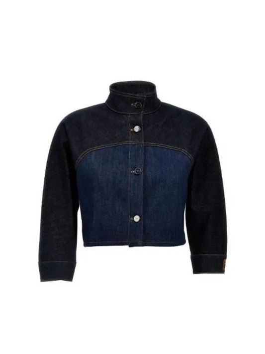 Fendi paneled cropped denim jacket FLF793AT1A F1PNC - FENDI - BALAAN 2