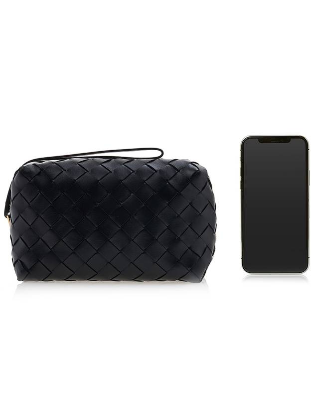 Intrecciato Leather Pouch Black - BOTTEGA VENETA - BALAAN 7