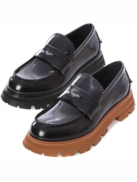 Penny Contrast Sole Loafer Black - ALEXANDER MCQUEEN - BALAAN 2