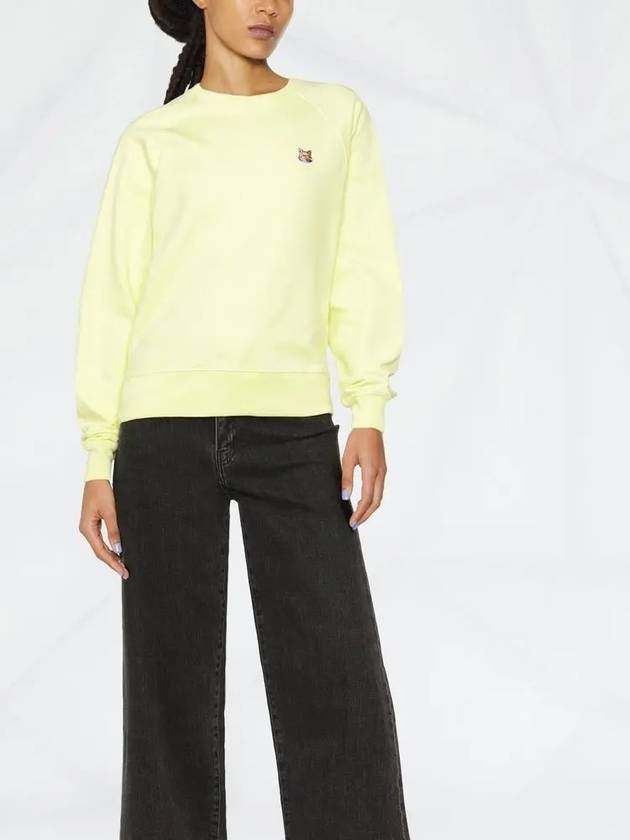 Women's Fox Head Patch Cotton Sweatshirt Light Yellow - MAISON KITSUNE - BALAAN 4