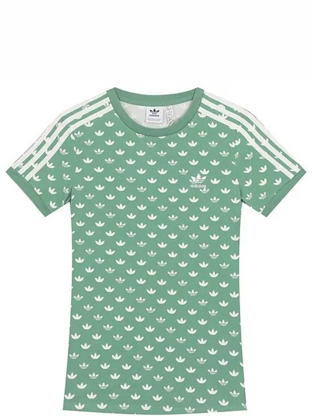 Monogram 3 Stripes Short Slevee T Shirt Green - ADIDAS - BALAAN 3