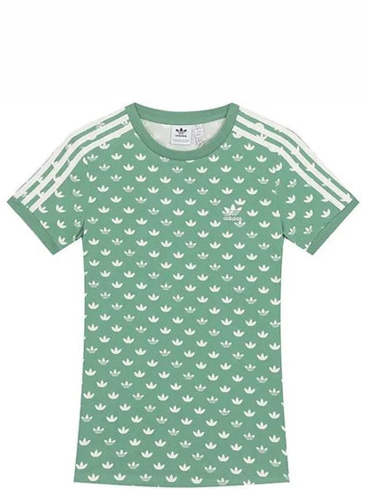 Monogram 3 Stripes Short Slevee T Shirt Green - ADIDAS - BALAAN 2