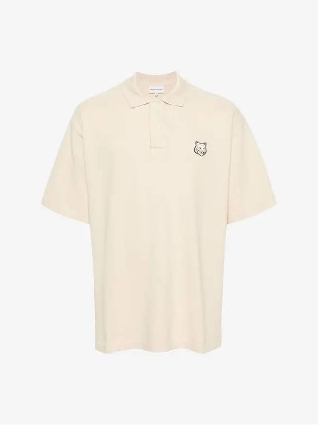 Bold Fox Head Patch Oversized Polo Shirt Beige - MAISON KITSUNE - BALAAN 2