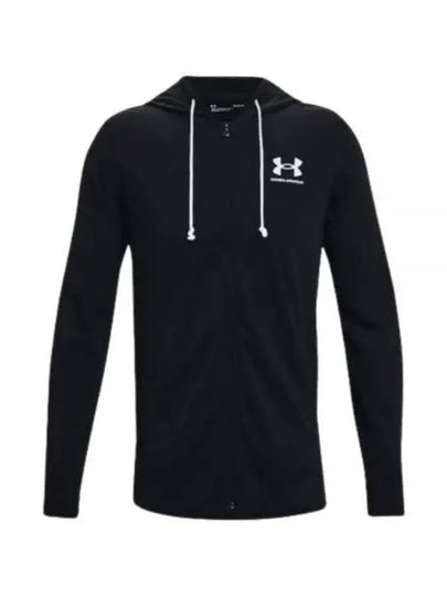 UA Rival Terry Full Zip Hooded Jacket Black - UNDER ARMOUR - BALAAN 2