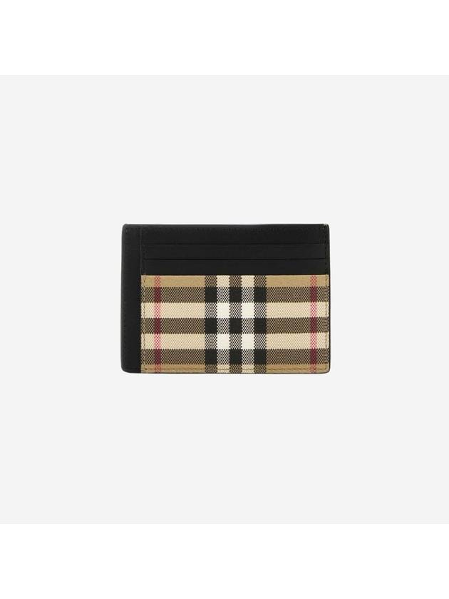 Check Logo Engraved Card Wallet Beige Black - BURBERRY - BALAAN 2