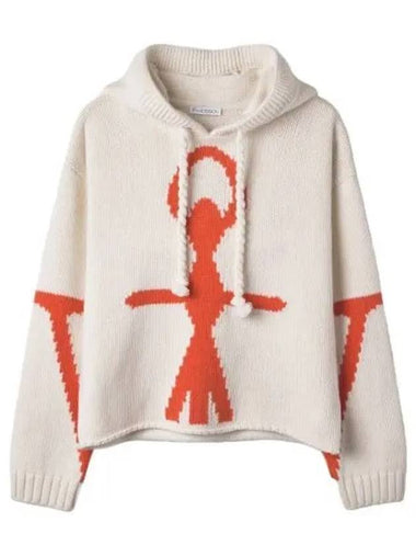 Anchor logo knit hood ivory - JW ANDERSON - BALAAN 1