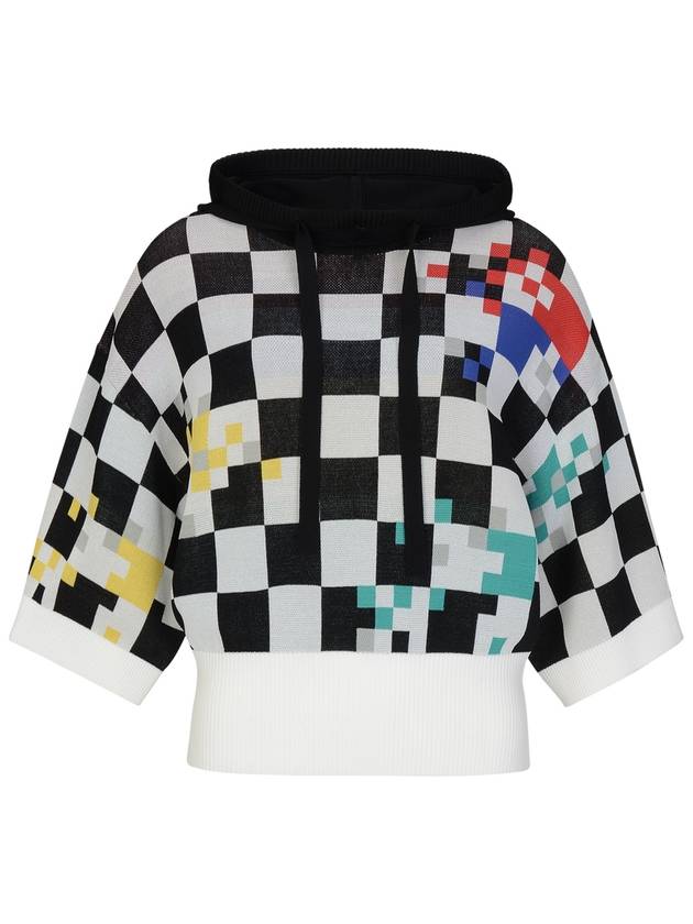 Checkerboard loose fit hood KP WH - PASSARDI - BALAAN 1