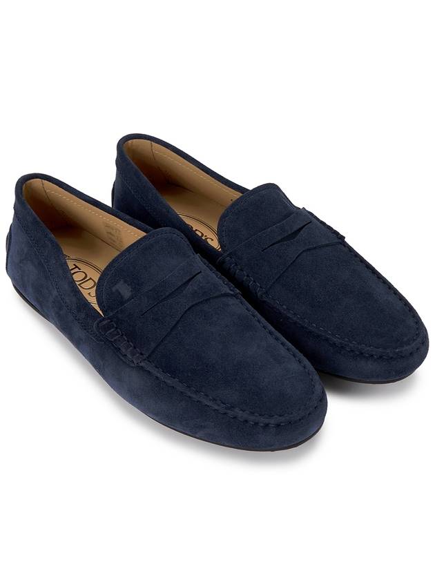 Men's City Gomino Suede Driving Shoes Navy - TOD'S - BALAAN 4