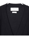 Men's Sustainable Classic Diagonal Wool Cardigan Black - THOM BROWNE - BALAAN 5