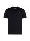 Crewneck Logo Cotton Short Sleeve T-Shirt Black - SALVATORE FERRAGAMO - BALAAN 2