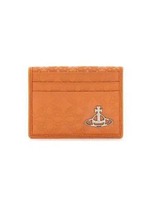 Embossed Card Holder Orange 51110023 L001Y - VIVIENNE WESTWOOD - BALAAN 1