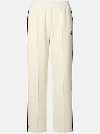 Logo Patch Cotton Track Pants White - MONCLER - BALAAN 2