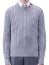 RWB Cable Wool Knit Top Grey - THOM BROWNE - BALAAN 2