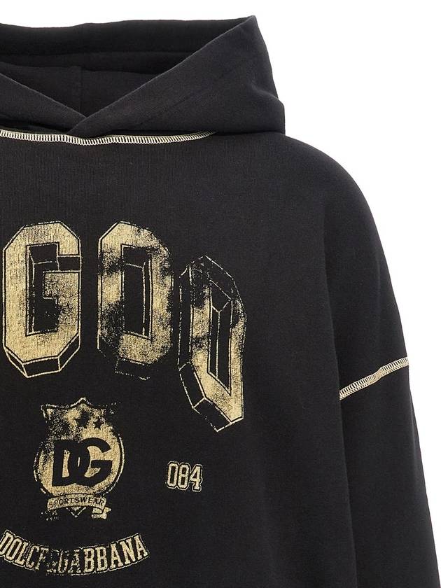 Oversized Hoodie With Hood And Logo Print - DOLCE&GABBANA - BALAAN 3