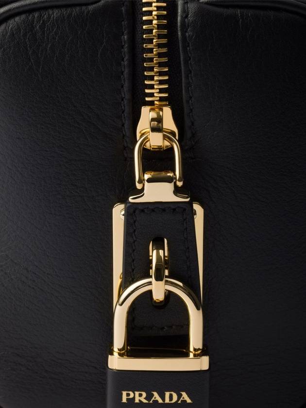 Padlock Top Handle Bag Medium Leather Shoulder Bag Black - PRADA - BALAAN 5