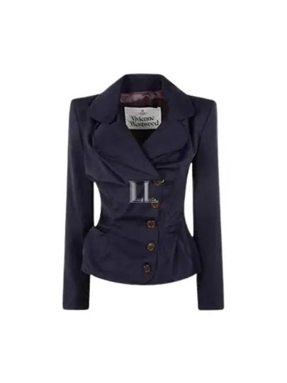 Women's Single Breasted Blazer Jacket Navy - VIVIENNE WESTWOOD - BALAAN 2