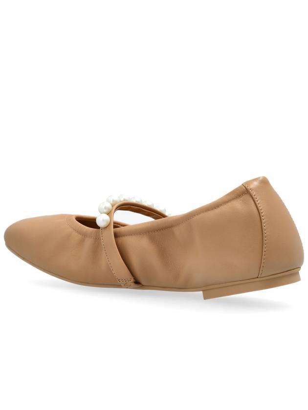 Stuart Weitzman Leather Ballerinas Goldie, Women's, Beige - STUART WEITZMAN - BALAAN 5