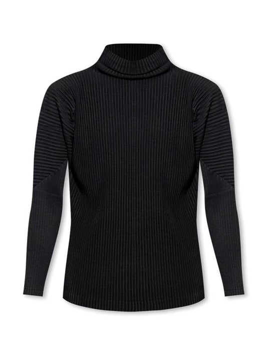 High Neck Pleated Turtleneck Black - ISSEY MIYAKE - BALAAN 1