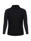 High Neck Pleated Turtleneck Black - ISSEY MIYAKE - BALAAN 1