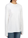 Logo Plaque Cotton Long Sleeve T-shirt White - JIL SANDER - BALAAN 4