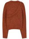 Asymmetric layered neck crop sweater orange brown - MSKN2ND - BALAAN 4